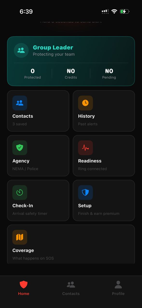 Home screen quick-action cards